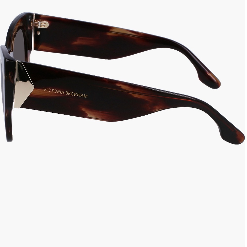 Victoria Beckham Oversized Tortoiseshell Sunglasses with Gold Accent 51mm - Picture 5 of 9